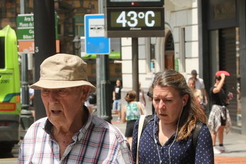 Los termómetros de calle llegaron a marcar 43 grados en Bilbo a mediados de junio del año pasado, pese a estar aún en primavera.