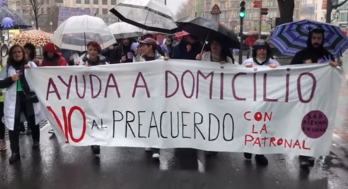Imagen de la manifestación de trabajadoras del SAD de Bizkaia.