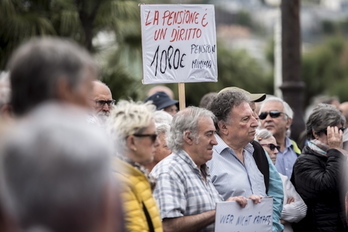 Pentsiodunek egindako mobilizazio baten artxiboko irudia.