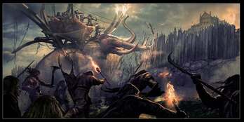 Una de las primeras imágenes difundidas del anime "El Señor de los Anillos: La Guerra de los Rohirrim".
