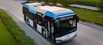 Modelo de autobús Solaris Urbino de hidrógeno que suministrará CAF a Alemania.
