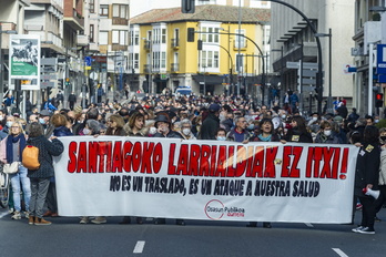 Osasun Publikoa Aurrera plataformaren manifestazio bat Gasteizen.