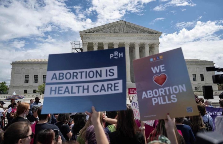 Movilización en  Washington en defensa del derecho al aborto. 