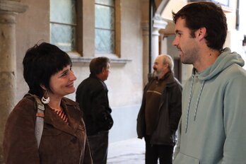 Laura Aznal y Miguel Erdozain en el acto de este sábado.