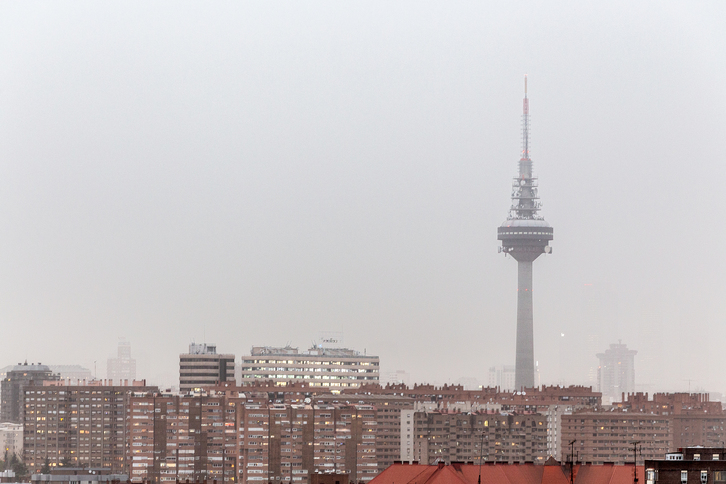 Niebla de contaminación en Madrid.
