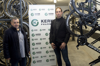 Juanjo  Oroz, junto a Manolo Azcona, los máximos resoonsables del Kern Pharma.
