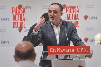 Javier Esparza, en el acto de refrendo a sus listas para las elecciones.