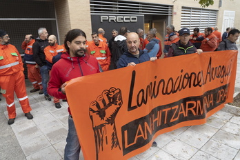 Concentración de los trabajadores de Laminaciones Arregui.