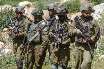 Soldados israelíes en Nablus, Cisjordania.