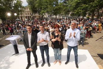 Otegi, Rodríguez, Blanco y Matute en el acto de este sábado.