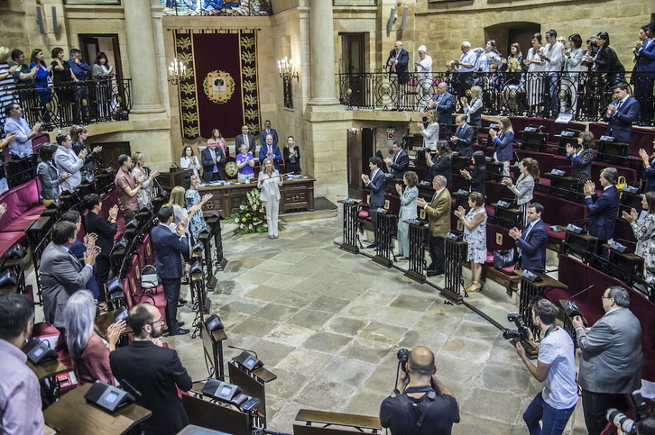 Pleno de constitución de las Juntas Generales de Bizkaia que ahora han sido disueltas.