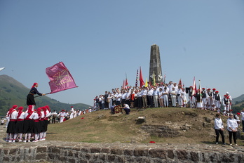 Acto con el que se conmemoró, en 2022, el 500 aniversario de la resistencia en el Castillo de Amaiur.