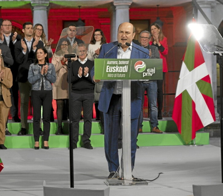 Andoni Ortuzar, en el acto de inicio de campaña.