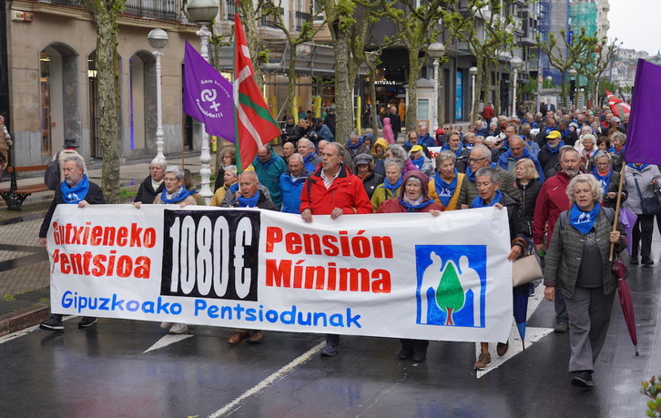 Imagen de la manifestación celebrada en Donostia.