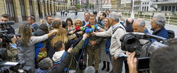 Alberto Núñez Feijóo pasó ayer por Bilbo camino de Santander tras haber estado la víspera en Zaragoza, Iruñea y Gasteiz.