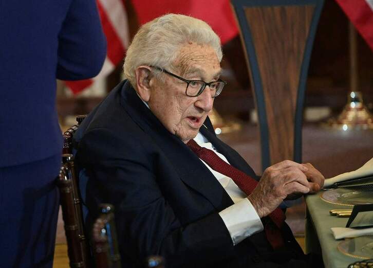 El exsecretario de Estado de EEUU Henry Kissinger, en un almuerzo en el Departamento de Estado, el año pasado.