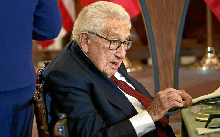 El exsecretario de Estado de EEUU Henry Kissinger, en un almuerzo en el Departamento de Estado, el año pasado.