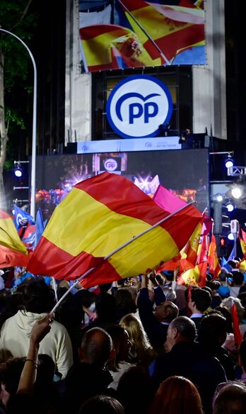 Votantes del PP celebran el triunfo en Madrid