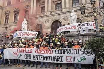 Suhiltzaileen protesta LEP bateratuaren aurka, Bilbon.