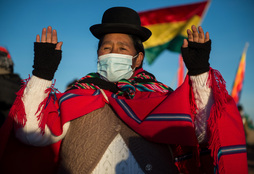 Una mujer indígena, durante la celebración del año nuevo Andino en 2021