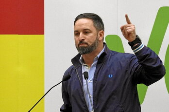 Santiago Abascal, en un acto de campaña.