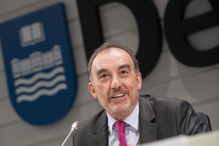 El presidente de la Sala Segunda del Tribunal Supremo, Manuel Marchena, durante una conferencia en la Universidad de Deusto.