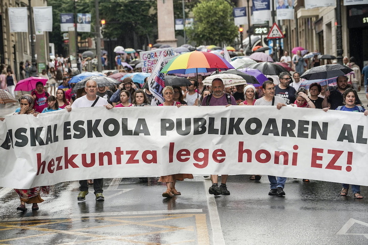 Bilbon euripean egin behar izan dute protesta. 