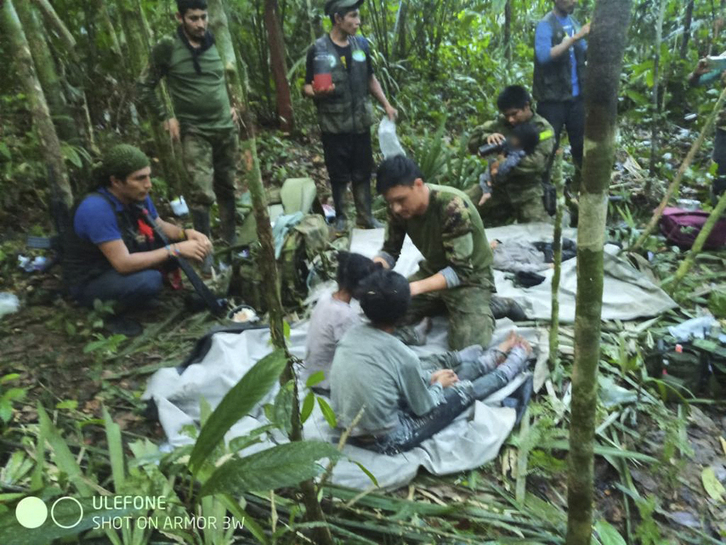 Imagen de los menores rescatados en la selva.