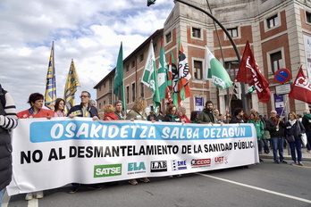 Manifestación en Bilbo durante la huelga de los trabajadores de Osakidetza, el pasado 18 de mayo.