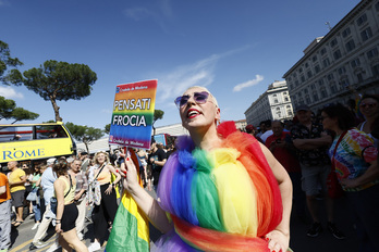 Acto del movimiento LGTBI celebrado en Roma.