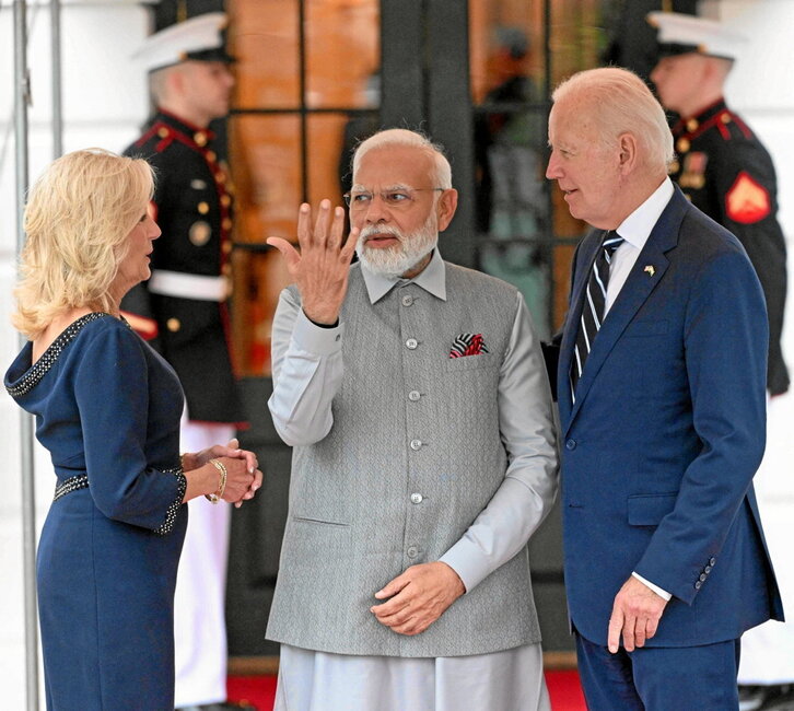 El primer ministro indio, Narendra Modi, a su llegada a la Casa Blanca.