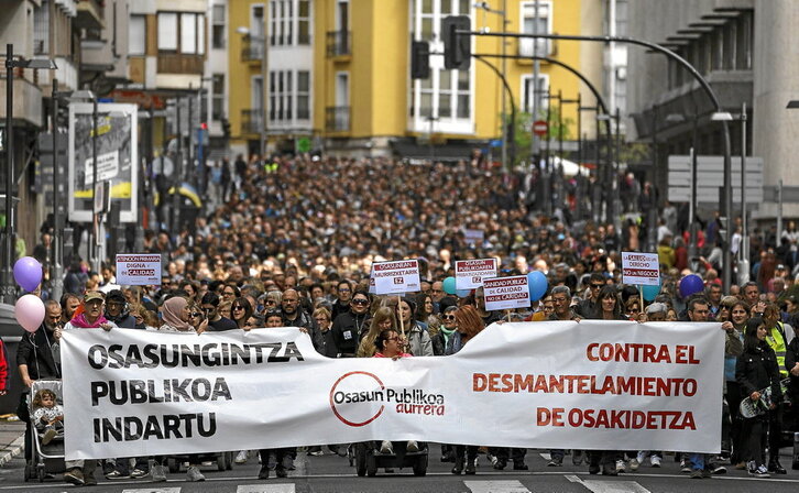 Manifestación en defensa de la sanidad pública celebrada en Gasteiz el pasado mes de abril.