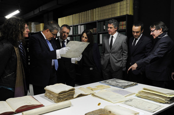 Imagen de la inauguración, en Bilbo, del Archivo Histórico de Euskadi el 23 de enero de 2014. 