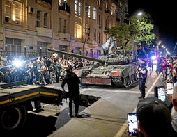Tanques del grupo Wagner, en las calles de Rostov del Don.