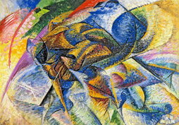 «Dinamismo di un ciclista» (1913), de Umberto Boccioni, una exaltación del movimiento y la fusión dinámica del color.