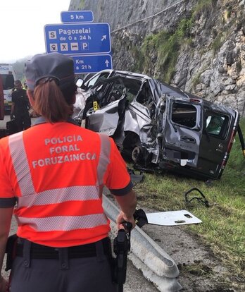 El accidente se ha producido a la altura de Lekunberri.