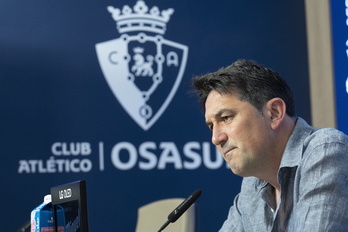 Braulio Vázquez, director deportivo de Osasuna, en una reciente comparecencia.