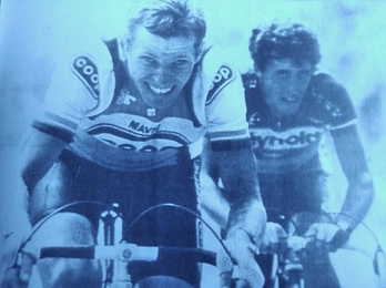 Pedro Delgado, con Kim Andersen en uno de los segundos puestos en un Tour de 1983 en el que fue la revelación.