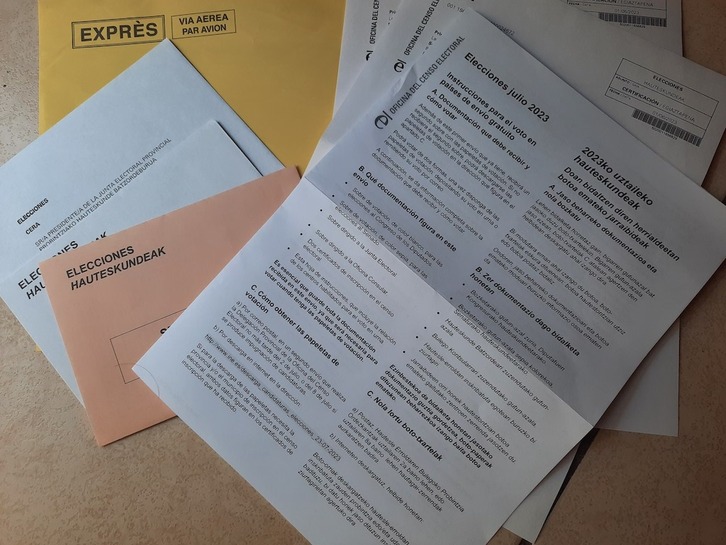 Documentación recibida por votantes CERA en el primero de los dos envíos a cargo de la Junta Electoral Provincial.
