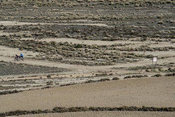 Panorámica de las Bardenas, con temperaturas tórridas este martes.