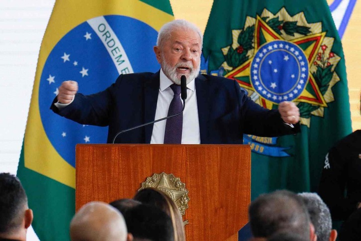 Lula da Silva, presidente de Brasil, durante su discurso. 