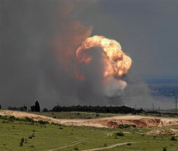 Imagen de la explosión tras el ataque ucraniano.