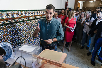 Sánchez ha votado a primera hora en Madrid.