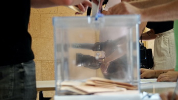 Una urna en Iruñea.