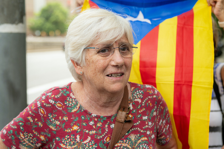 Clara Ponsatí, tras negarse a declarar ayer en Barcelona.
