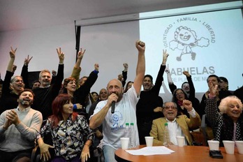 Rueda de prensa de las Abuelas de Plaza de Mayo, este viernes en Buenos Aires.