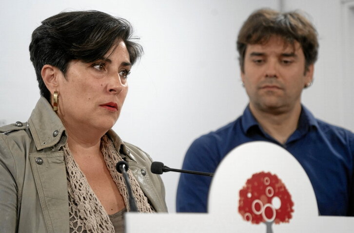 María Solana y Pablo Azcona, de Geroa Bai, en una comparecencia anterior.