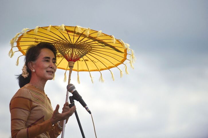 Aung San Suu Kyi, en un discurso en 2015.