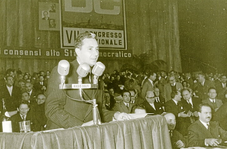 Aldo Moro, en el congreso de la Democrazia Cristiana de 1959. WIKIPEDIA COMMONS