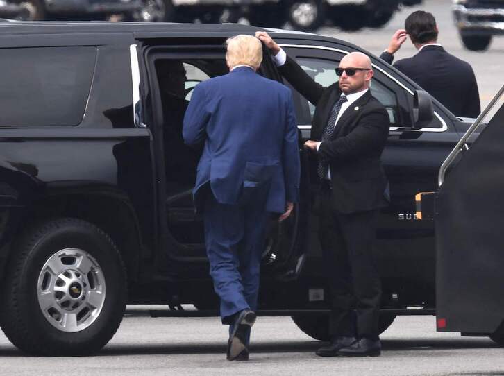 Donald Trump, a su llegada al aeropuerto Ronald Reagan de Washington DC.